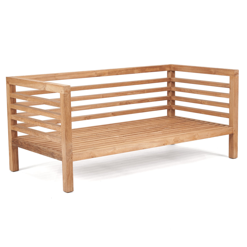 Canapé modulaire 2 places en teck recyclé naturel 160cm
