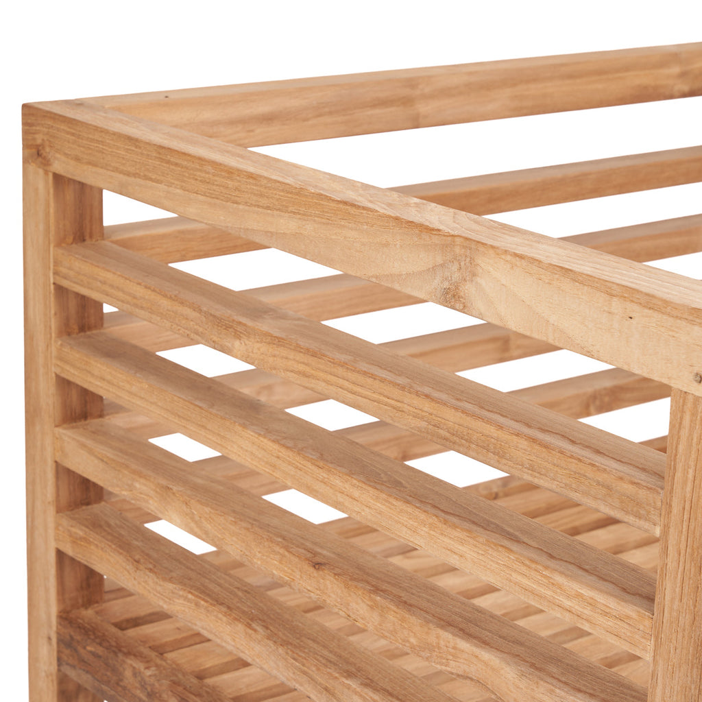 Canapé modulaire 2 places en teck recyclé naturel 160cm