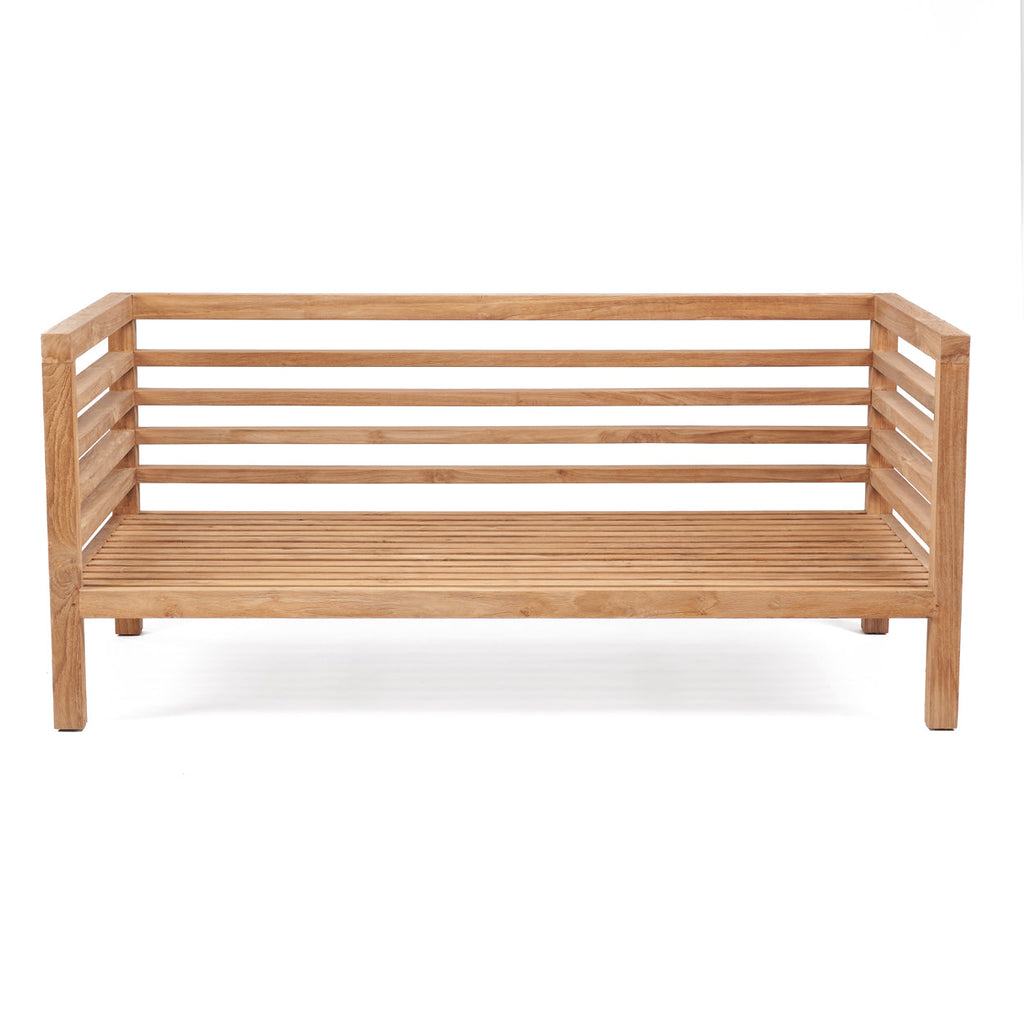Canapé modulaire 2 places en teck recyclé naturel 160cm