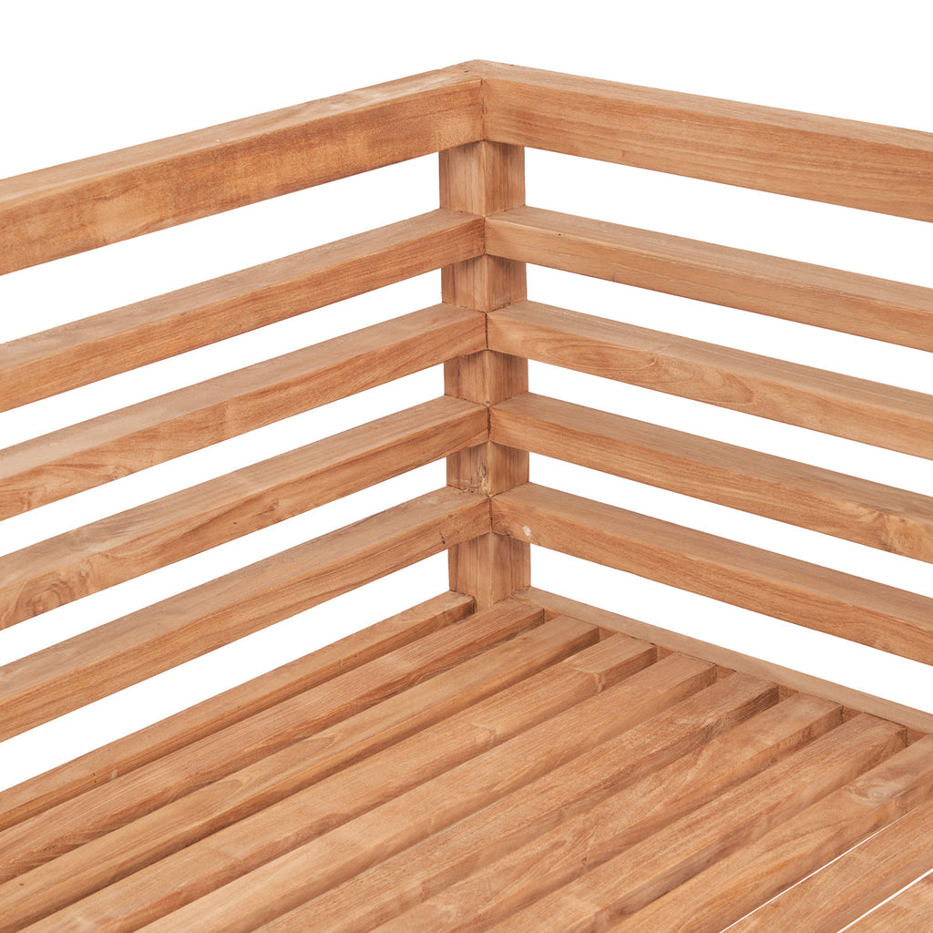 Canapé modulaire 2 places en teck recyclé naturel 160cm