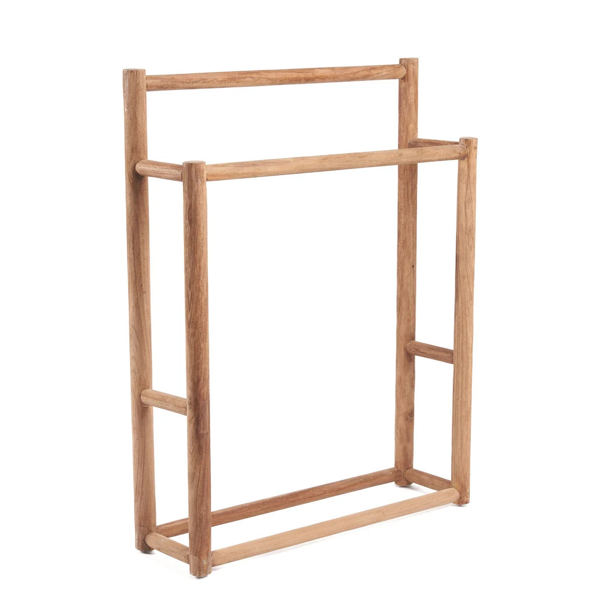 Porte-serviettes en bois de teck naturel au design épuré – 70x22 cm