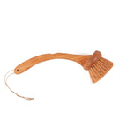 Brosse vaisselle en bois de teck naturel avec poils végétaux
