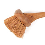 Brosse vaisselle en bois de teck naturel avec poils végétaux