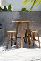 Table bar ronde teck naturel extérieure/intérieure – 105x90 cm