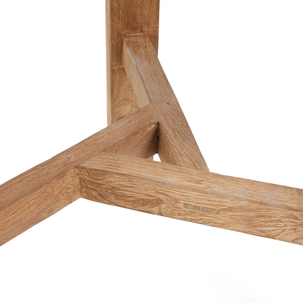 Table bar ronde teck naturel extérieure/intérieure – 105x90 cm