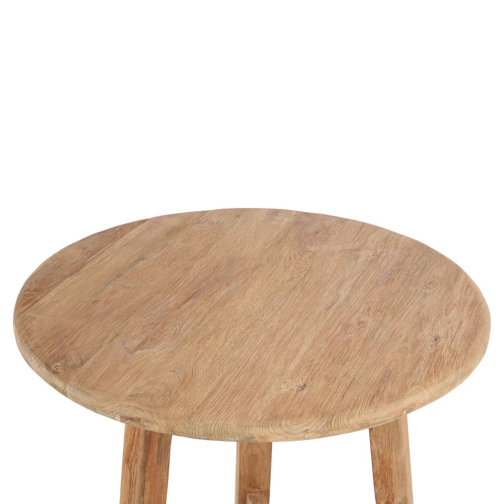 Table bar ronde teck naturel extérieure/intérieure – 105x90 cm