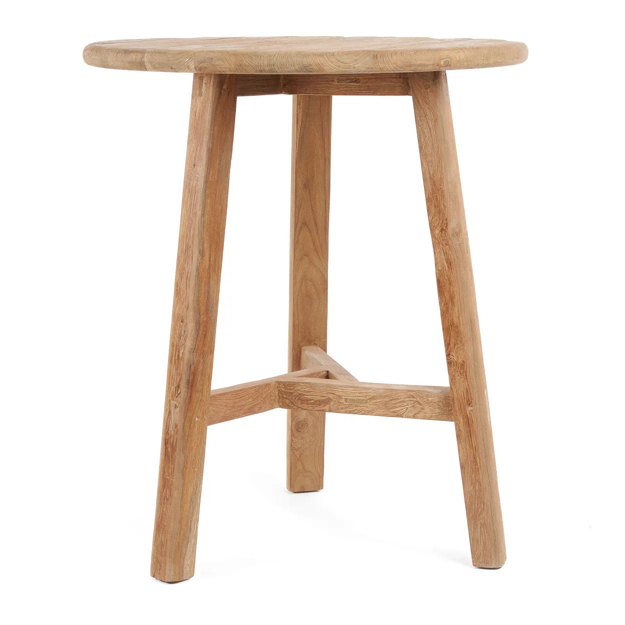 Table bar ronde teck naturel extérieure/intérieure – 105x90 cm