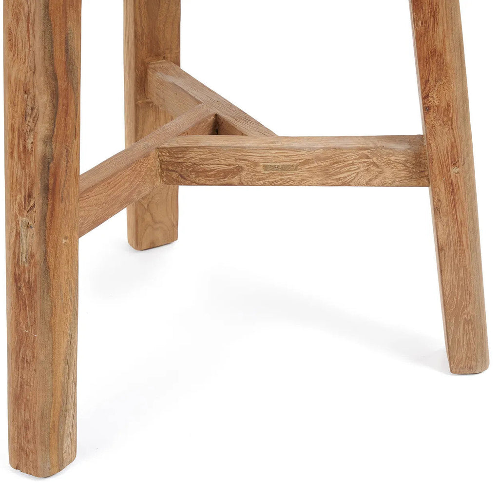 Table bar ronde teck naturel extérieure/intérieure – 105x90 cm