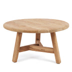 Table basse ronde en bois de teck recyclé naturel – Ø80 cm