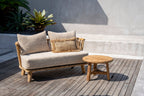 Table basse ronde en bois de teck recyclé naturel pour salon – Ø60 cm