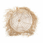 Suspension en herbe tressée forme cloche avec franges – Ø60 cm