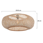 Suspension en rotin naturel motif croisillons – Ø60 cm