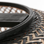 Suspension en bambou naturel et noir ajourée ronde – Ø60 cm