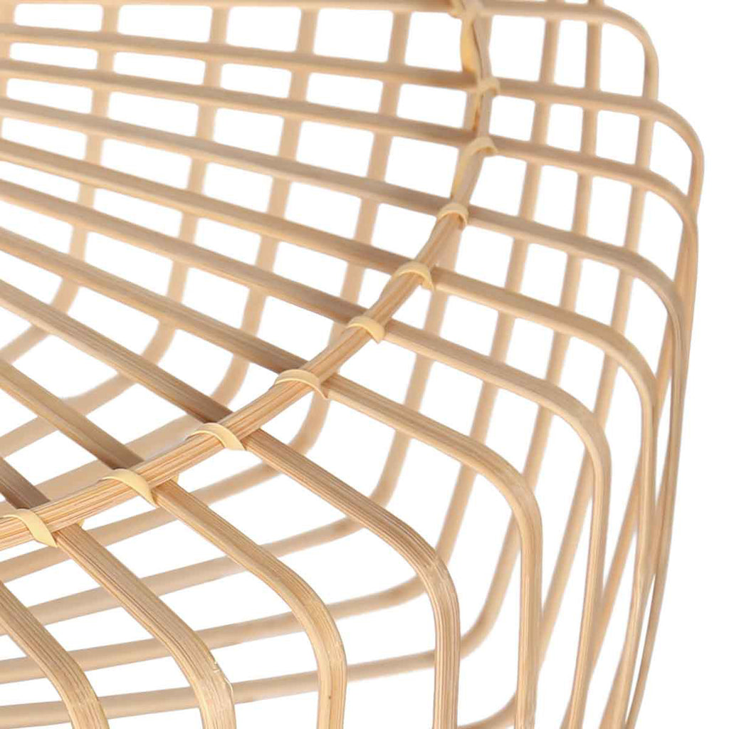 Suspension en bambou naturel disque ajouré bois clair – Ø40 cm