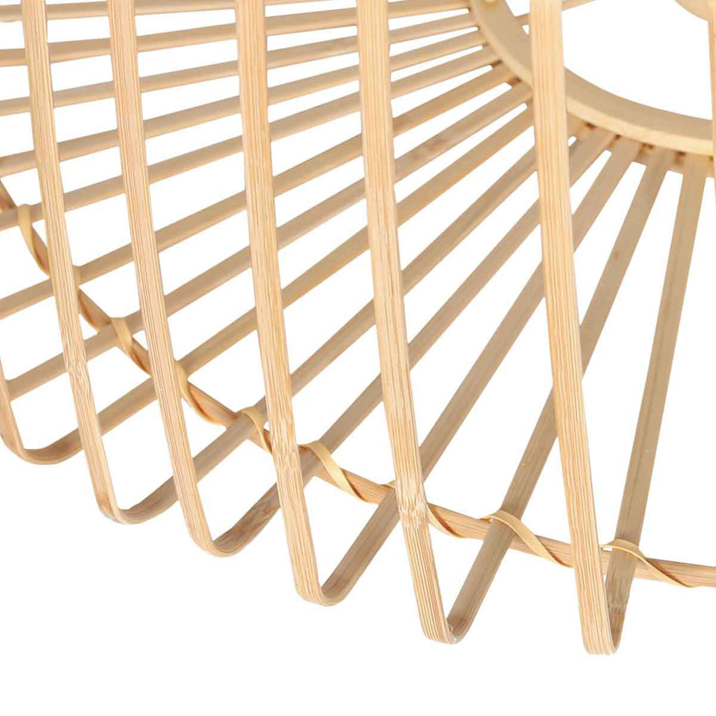 Suspension en bambou naturel disque ajouré bois clair – Ø40 cm