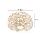 Suspension en bambou naturel disque ajouré bois clair – Ø40 cm