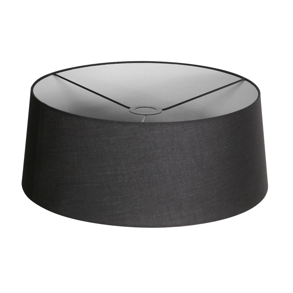 Abat-jour en lin noir intérieur blanc pour suspension ou lampadaire – Ø48 cm