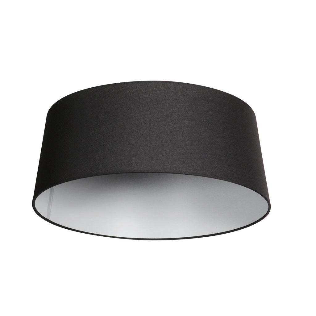 Abat-jour en lin noir intérieur blanc pour suspension ou lampadaire – Ø48 cm