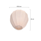 Abat-jour en lin beige forme goutte pour suspension E27 – Ø25 cm