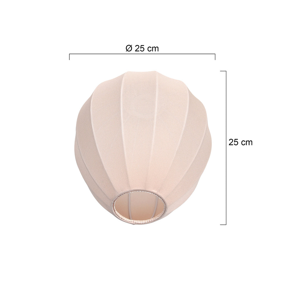 Abat-jour en lin beige forme goutte pour suspension E27 – Ø25 cm