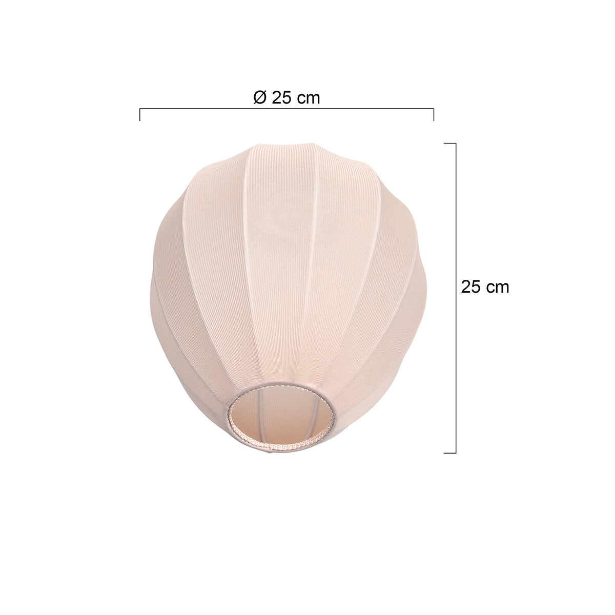 Abat-jour en lin beige forme goutte pour suspension E27 – Ø25 cm