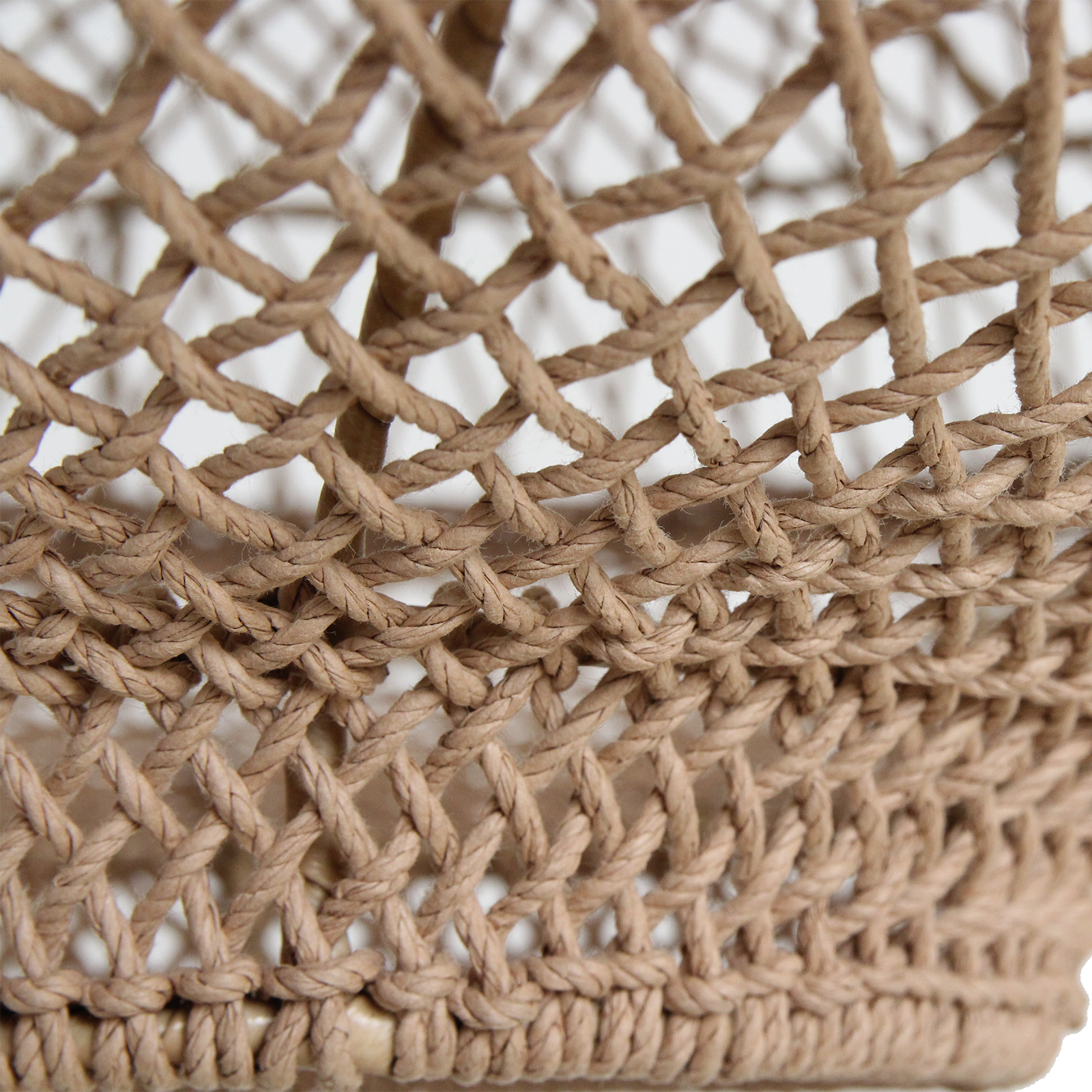 Suspension en corde tressée naturelle forme soucoupe ajourée – Ø80 cm
