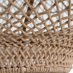 Suspension en corde tressée naturelle forme soucoupe ajourée – Ø80 cm