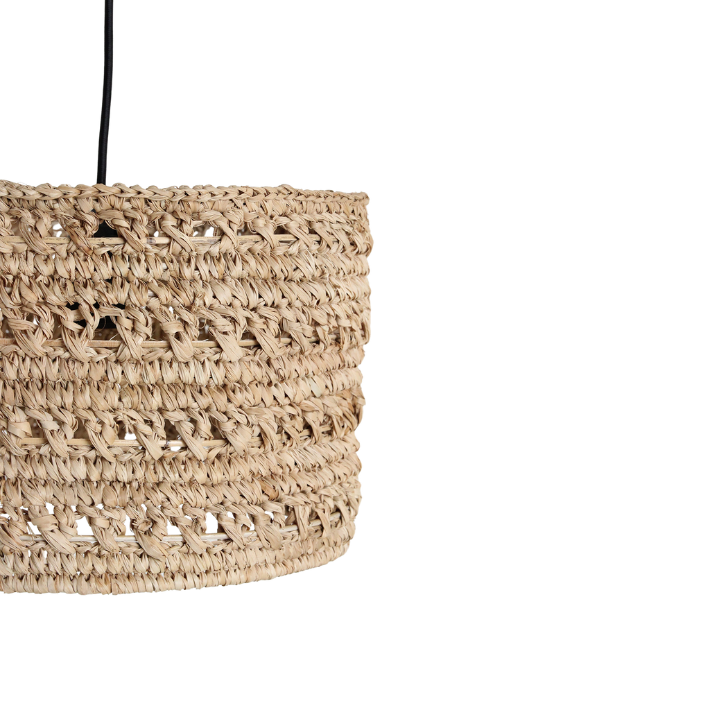 Suspension en jonc de mer tressé naturel cylindrique – Ø30 cm