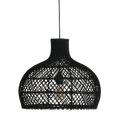 Suspension en rotin noir ajouré forme gourde – Ø42 cm