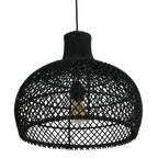 Suspension en rotin noir ajouré forme gourde – Ø42 cm
