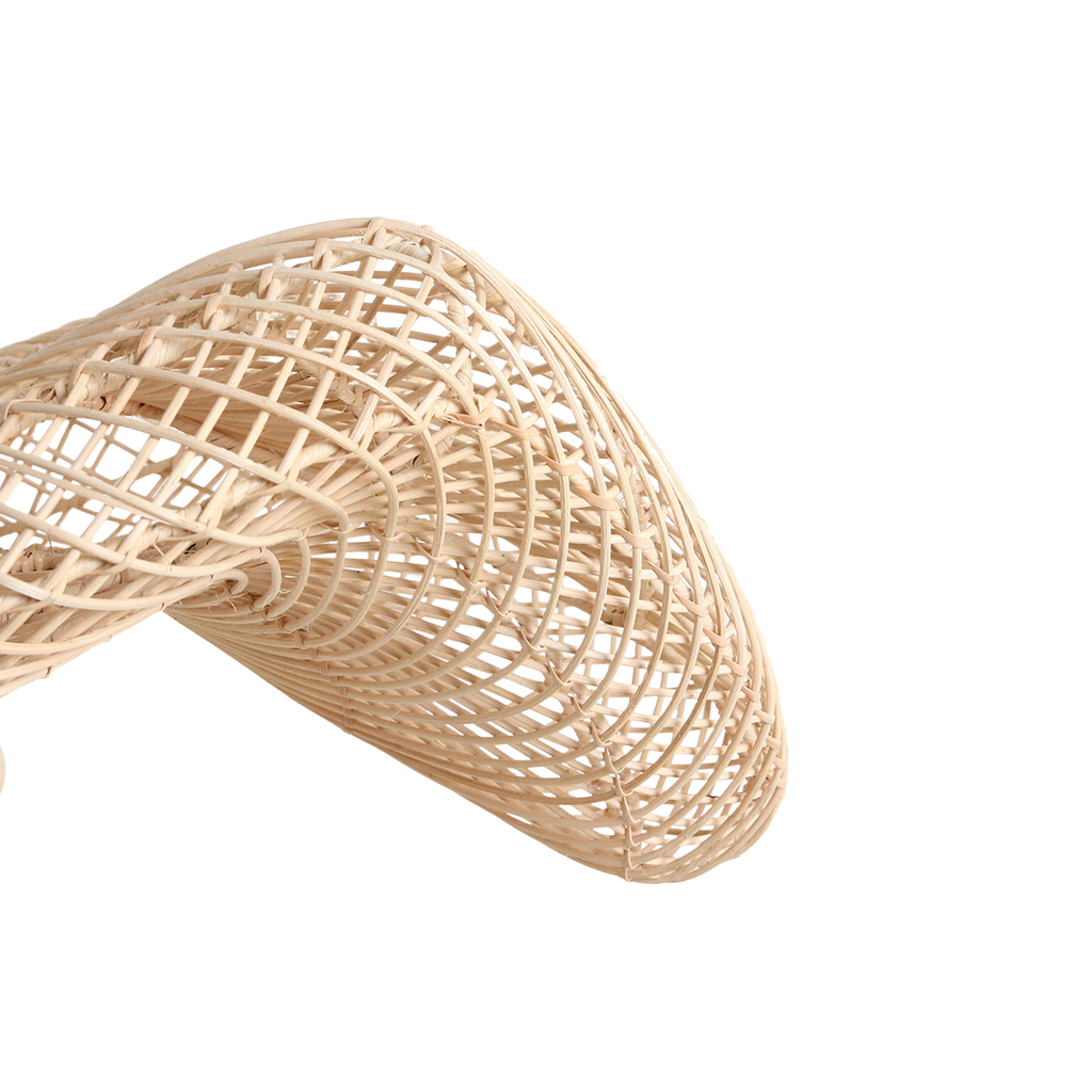 Suspension en rotin ondulé tressé naturel pour salon – Ø71 cm