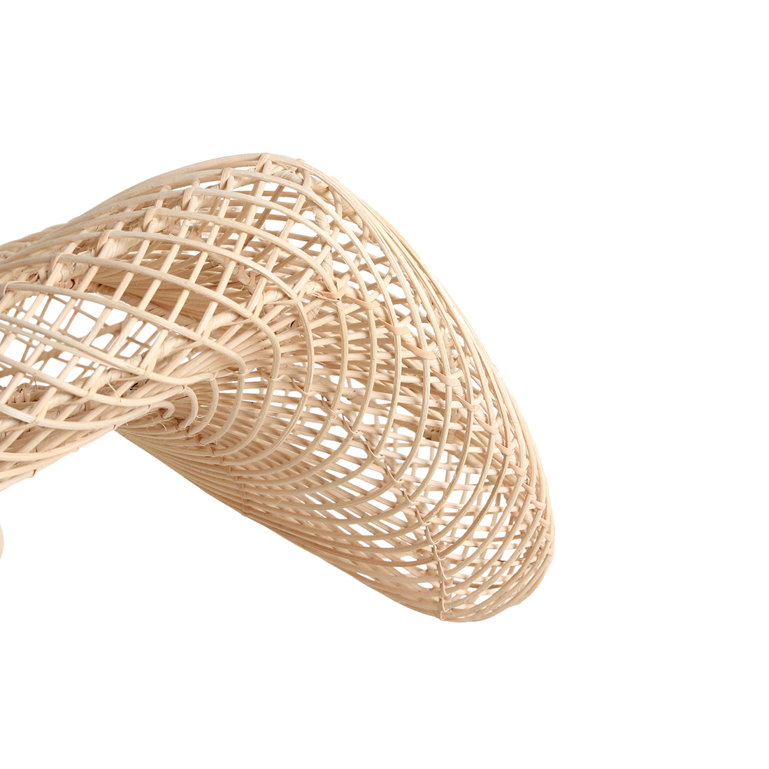 Suspension en rotin ondulé tressé naturel pour salon – Ø71 cm