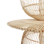 Hängeleuchte aus Naturrattan in offener Blütenform – Ø65 cm