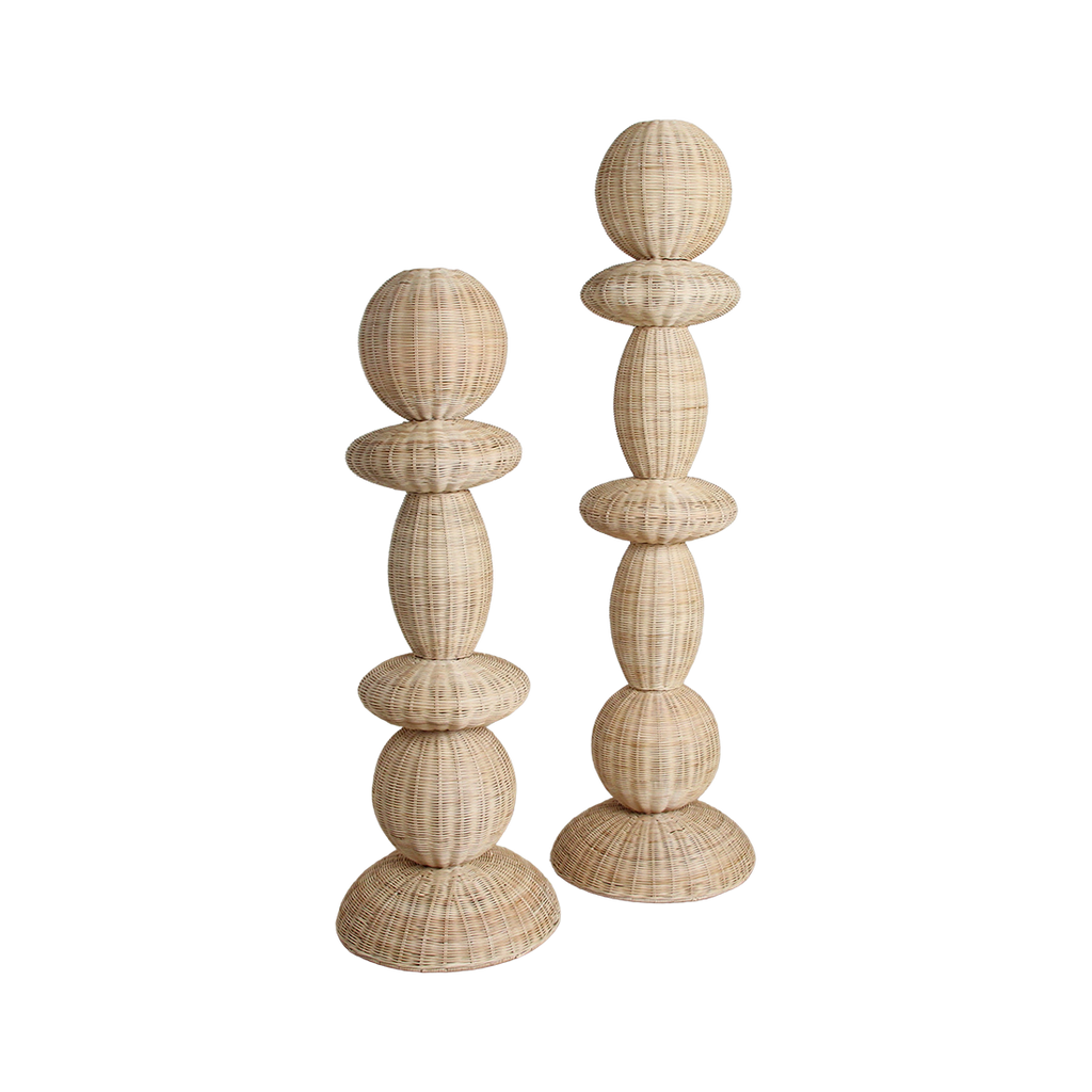 Lampadaire en rotin naturel pour salon – H140 cm