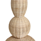 Lampadaire rotin sculpture totem beige pour salon – H175 cm