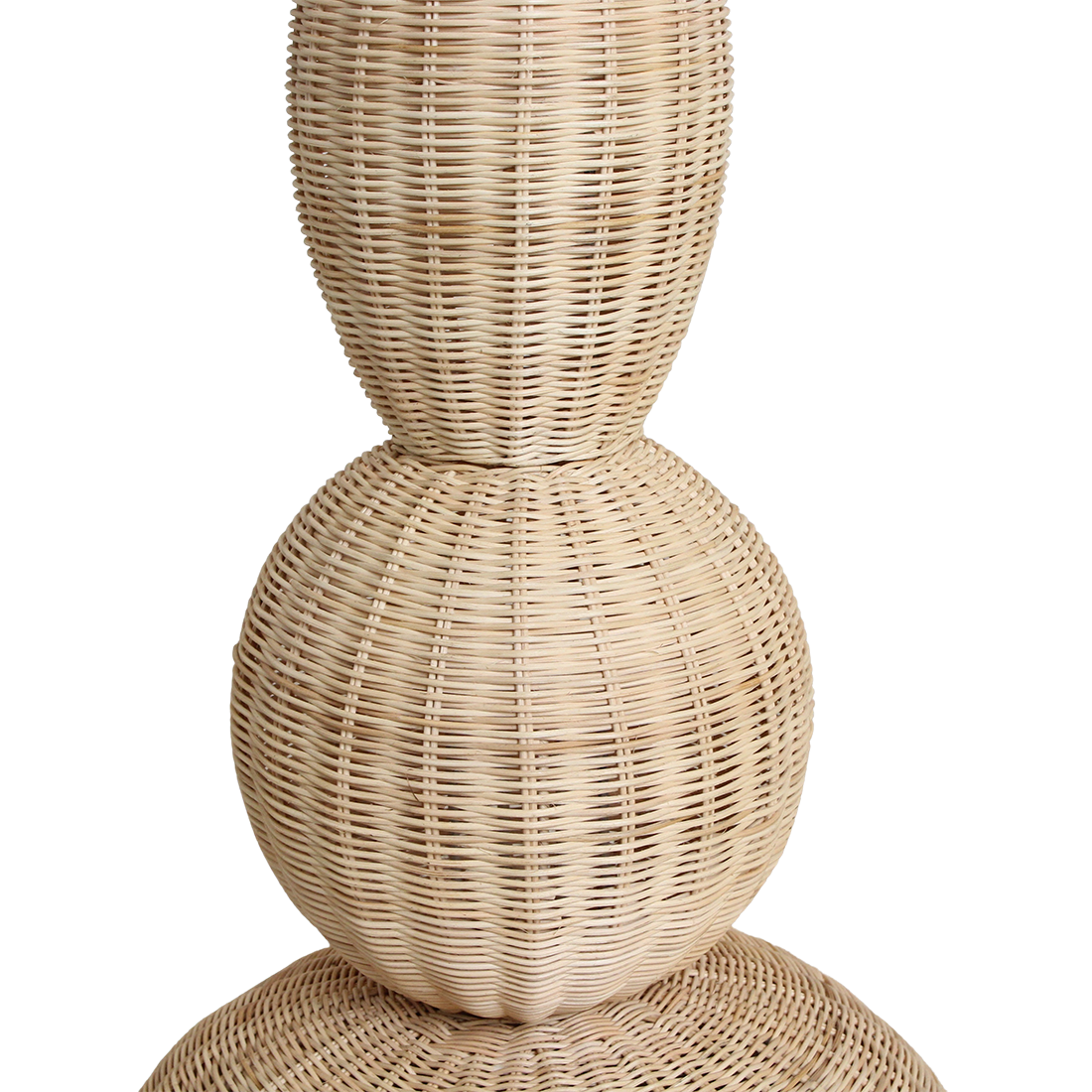 Lampadaire rotin sculpture totem beige pour salon – H175 cm