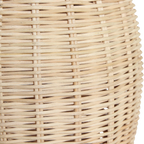 Lampadaire rotin sculpture totem beige pour salon – H175 cm