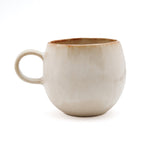 Mug en céramique crème anse large et bord brun dégradé
