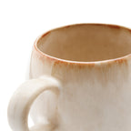 Mug en céramique crème anse large et bord brun dégradé