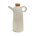Bouteille en céramique blanche pour huile d'olive 19 cm