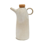 Bouteille en céramique blanche pour huile d'olive 19 cm