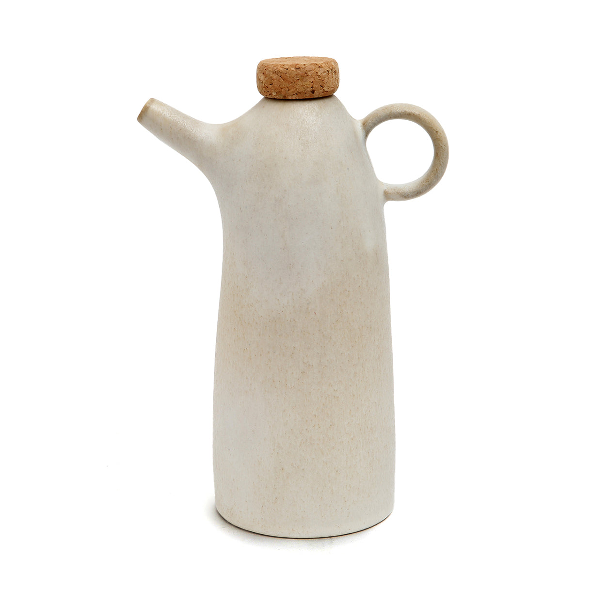 Bouteille en céramique blanche pour huile d'olive 19 cm