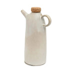 Bouteille en céramique blanche pour huile d'olive 19 cm