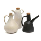 Bouteille en céramique blanche pour huile d'olive 19 cm