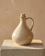 Bouteille en céramique blanche pour huile d’olive 16 cm