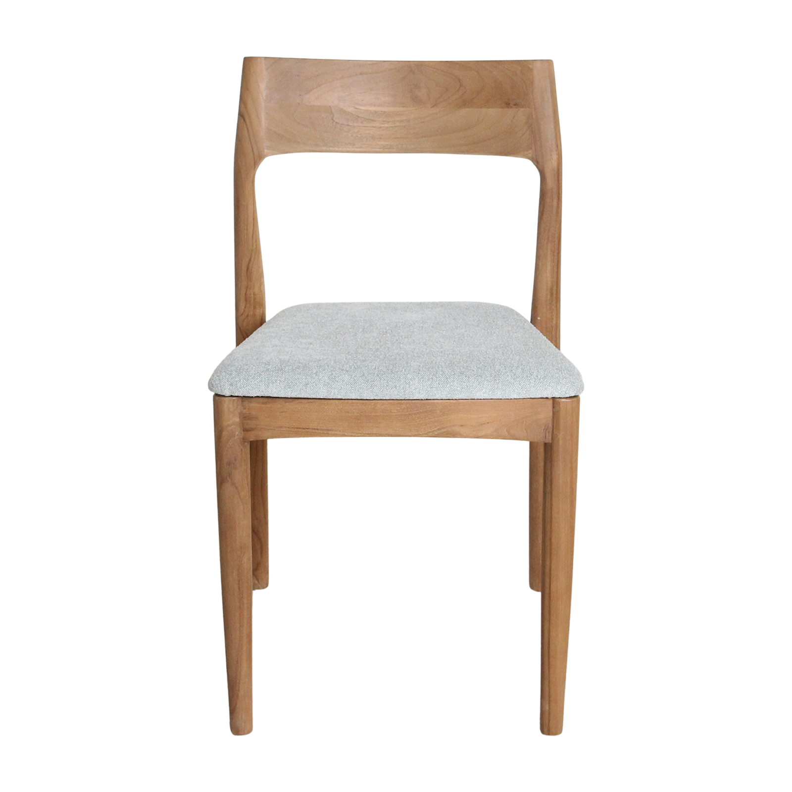 Chaise en teck et tissu vert clair dossier ouvert