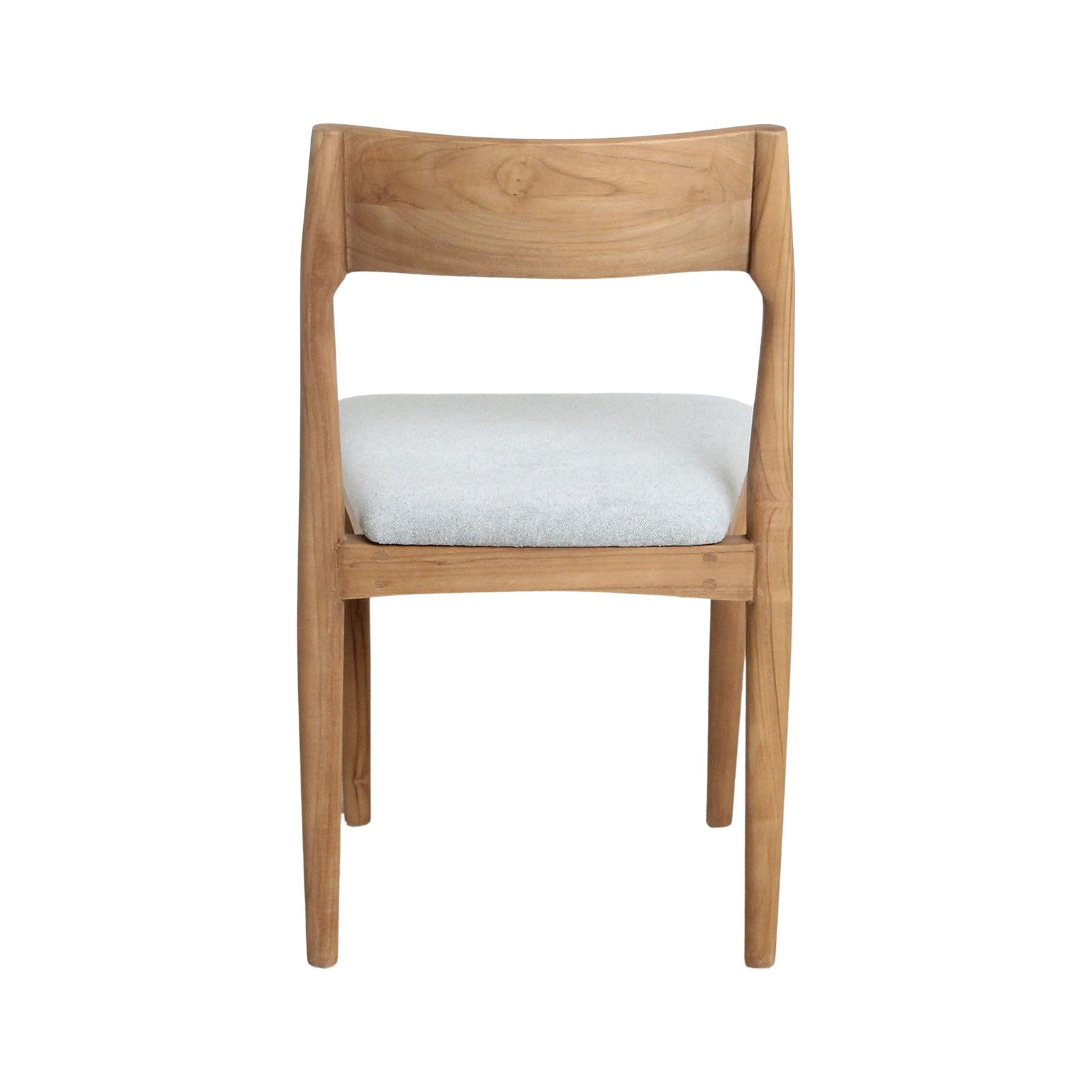 Chaise en teck et tissu vert clair dossier ouvert