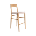 Tabouret bar teck clair corde beige extérieur – H109 cm