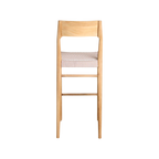 Tabouret bar teck clair corde beige extérieur – H109 cm