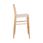 Tabouret bar teck clair corde beige extérieur – H109 cm